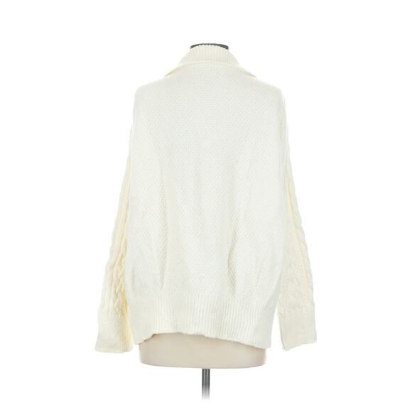 Free People Laurel Cable Knit Collared Oversized Pullover Sweater Top Cotton S - Picture 3 of 5